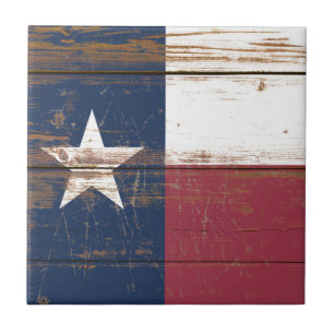 Oude Houten Texas State Vlag Tegeltje
