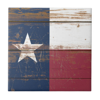 Oude Houten Texas State Vlag Tegeltje
