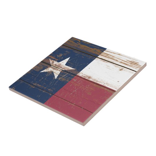 Oude Houten Texas State Vlag Tegeltje (Zijkant)