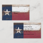 Oude Houten Texas State Vlag Visitekaartje (Voorkant / Achterkant)