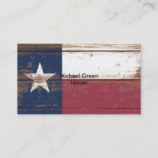 Oude Houten Texas State Vlag Visitekaartje