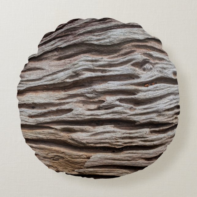 Oude  houten textureabstracte, home decor, ba rond kussen (Voorkant)