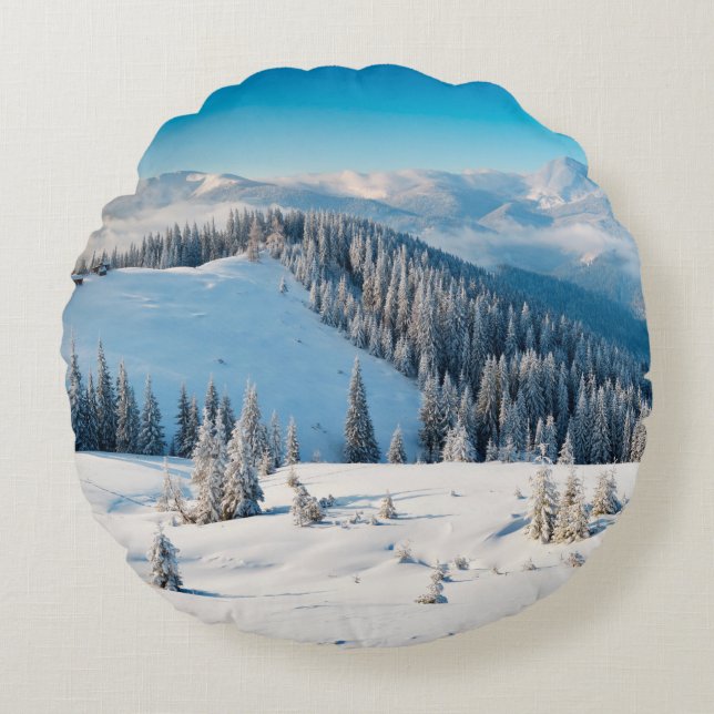 Oude houten textuur of achtergrond met termi rond kussen (Voorkant)