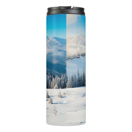 Oude houten textuur of achtergrond met termi thermosbeker (Achterkant)