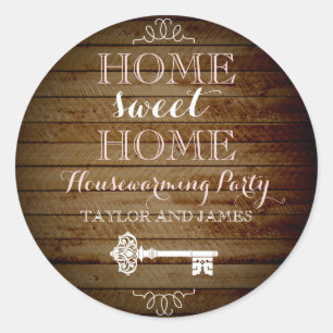 Oude houten uitziende housewarming sticker