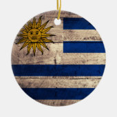 Oude houten Uruguay vlag Keramisch Ornament (Voorkant)