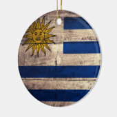 Oude houten Uruguay vlag Keramisch Ornament (Links)