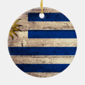 Oude houten Uruguay vlag Keramisch Ornament (Achterkant)