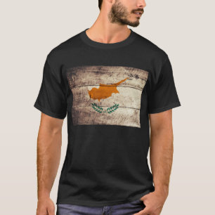Oude houten vlag van Cyprus; T-shirt