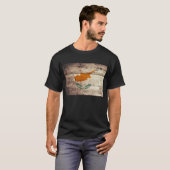 Oude houten vlag van Cyprus; T-shirt (Voorkant volledig)