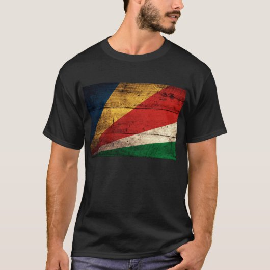 Oude houten vlag van de Seychellen T-shirt (Voorkant)