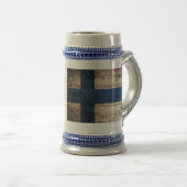 Oude houten vlag van Finland Bierpul (Voorkant rechts)