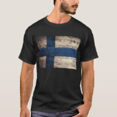 Oude houten vlag van Finland T-shirt (Voorkant)