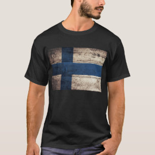 Oude houten vlag van Finland T-shirt