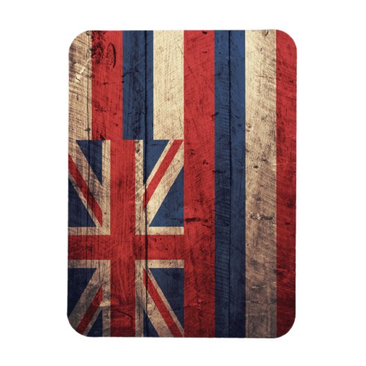 Oude houten vlag van Hawaï; Magneet (Verticaal)