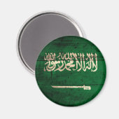 Oude houten vlag van Saoedi-Arabië Magneet (Voorkant / Achterkant)