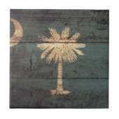 Oude houten vlag van South Carolina; Tegeltje (Voorkant)