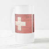 Oude houten vlag van Zwitserland Matglas Bierpul (Voorkant links)