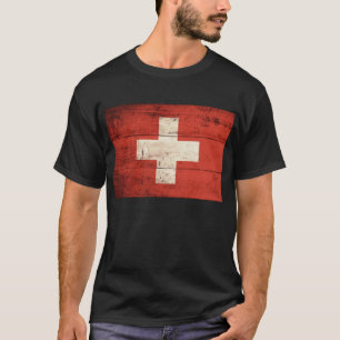 Oude houten vlag van Zwitserland T-shirt