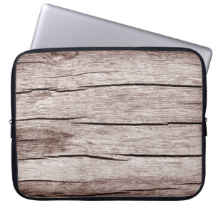 Oude houten vloer met scheuren, oude houten textuu laptop sleeve
