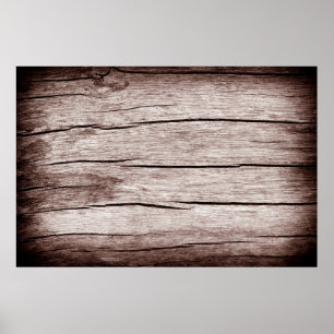 Oude houten vloer met scheuren, oude houten textuu poster