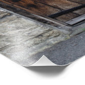 Oude houten voordeur met licht foto afdruk (Hoek)