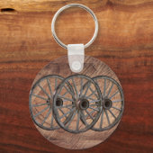 Oude Houten Wagenwielen Sleutelhanger (Voorkant)