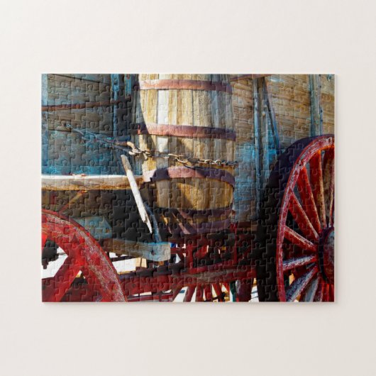 Oude Houten Wagon Californië. Legpuzzel (Horizontaal)