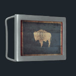 Oude houten Wyoming vlag Gesp<br><div class="desc">Wyoming Flag; Wyomingite</div>