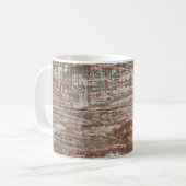 Oude houtextuur backaardabstract, thuis koffiemok (Voorkant links)