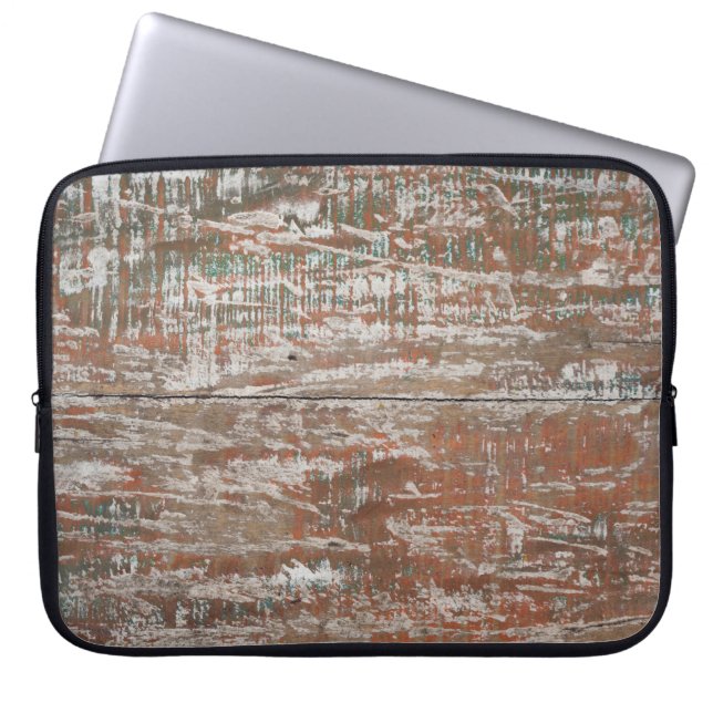 Oude  houtextuur backaardabstract, thuis laptop sleeve (Voorkant)