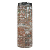 Oude houtextuur backaardabstract, thuis thermosbeker (Achterkant)