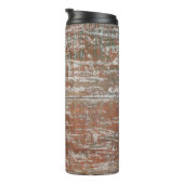 Oude houtextuur backaardabstract, thuis thermosbeker (Geroteerd rechts)