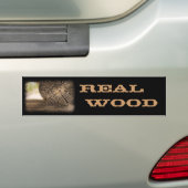 Oude houtextuur bumpersticker (Op auto)