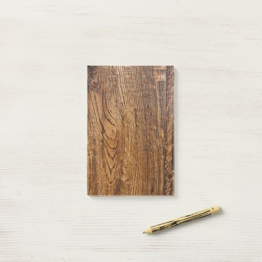 Oude houtkorrel post-it® notes (Op bureau)