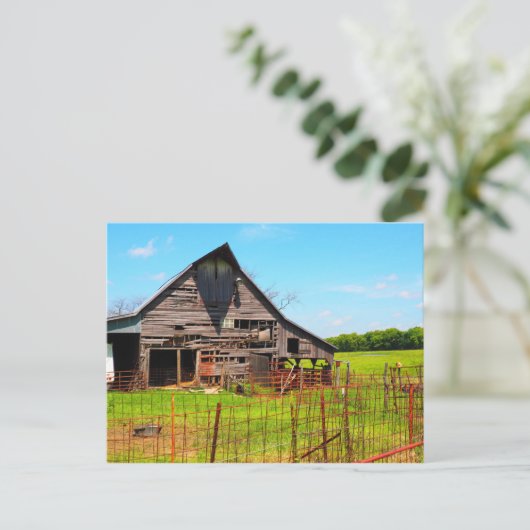 oude houtschuur briefkaart (Staand voorkant)