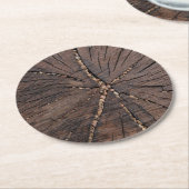 Oude houtslijm ronde kartonnen onderzetter (Gebogen)