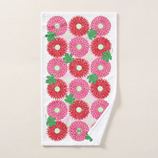 Oude houtsnede roze & rode bloesem bad handdoek