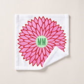 Oude houtsnede roze & rode bloesem bad handdoek (Wasdoekje)