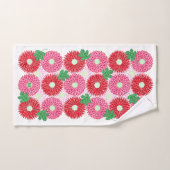 Oude houtsnede roze & rode bloesem bad handdoek (Handdoek)