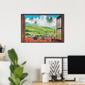 Oude Howl's Moving Castle-vensterposters Poster (Thuiskantoor)