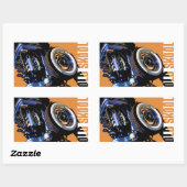 Oude huiden warme staaf. rechthoekige sticker (Vel)