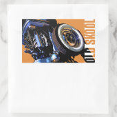 Oude huiden warme staaf. rechthoekige sticker (Tas)