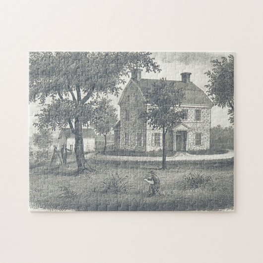Oude Huis, Bomen, Lawn Puzzle Legpuzzel (Horizontaal)