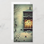  Oude Huis Donker Snowy Night Holiday Kaart (Voorkant / Achterkant)