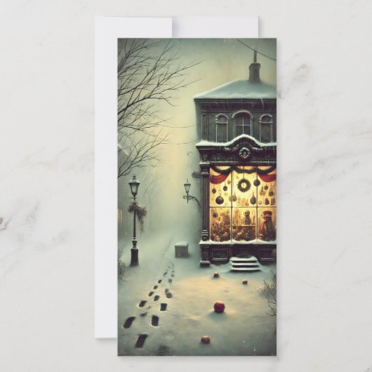  Oude Huis Donker Snowy Night Holiday Kaart (Voorkant)