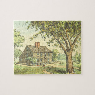 Oude Huis en  boomscène Legpuzzel