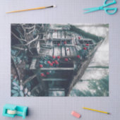 Oude Huis in de Bossen met Rozen Decoupage Tissuepapier (Craft)