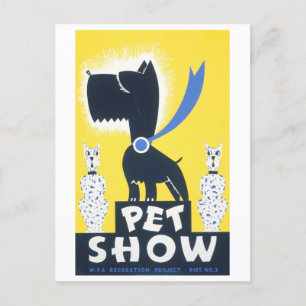 Oude huisdier show WPA poster ansichtkaart Briefkaart