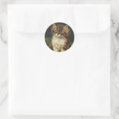 Oude huisdieren, Cute gestreepte tabby kat kitten Ronde Sticker (Tas)